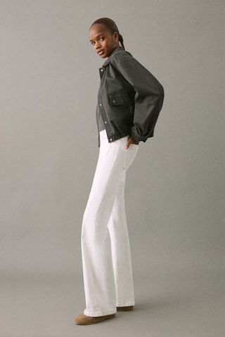 Jean flare poches - Blanc