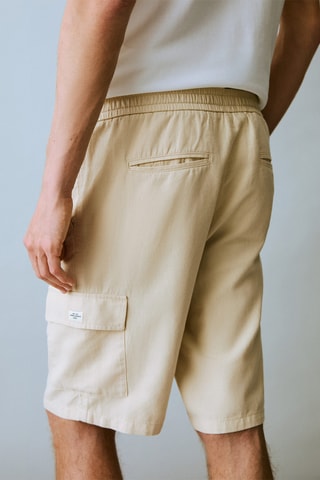 Bermuda lin cargo - Beige
