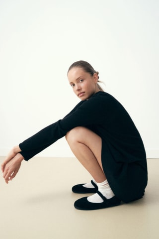 Ballerines fourrure mouton - Noir