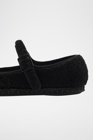 Ballerines fourrure mouton - Noir