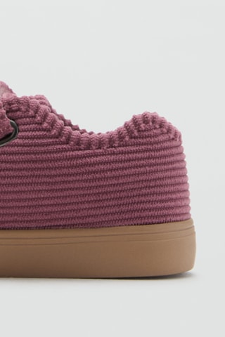 Tennis velours côtelé Velcro - Rouge