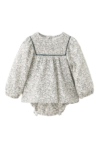 Robe et culotte à fleurs - Blanc