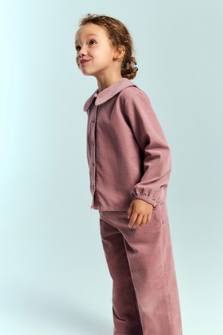 Pantalon coton velours côtelé - Rose