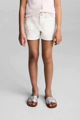 Short en jean droit - Bleu