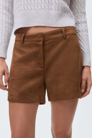 Short effet daim - Marron