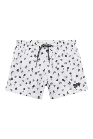 Maillot de bain imprimé palmiers - Blanc