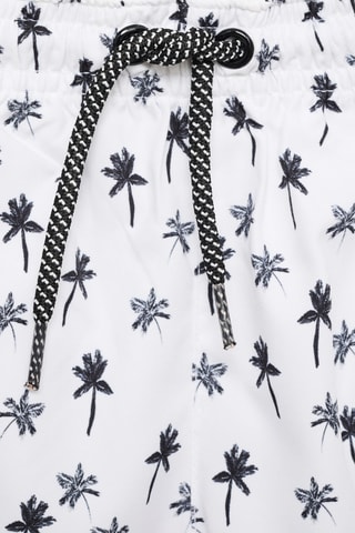 Maillot de bain imprimé palmiers - Blanc
