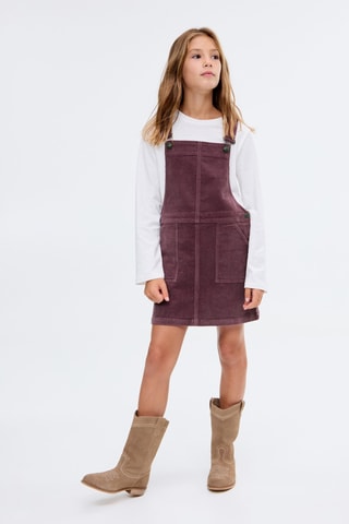 Robe chasuble velours côtelé - Rose