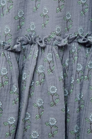 Robe florale à volant - Bleu