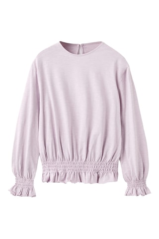 T-shirt détails froncés - Violet