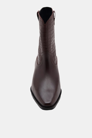 Bottines cuir à talon - Bordeaux