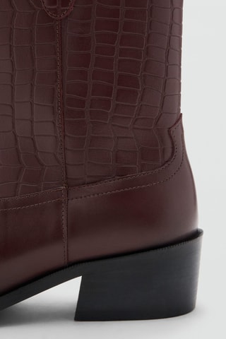 Bottines cuir à talon - Bordeaux