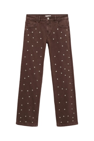Jean droit rivets - Marron