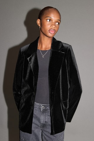 Blazer en velours - Noir