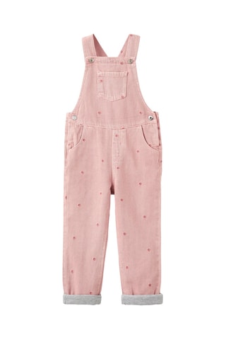 Salopette broderie à fleurs - Rose