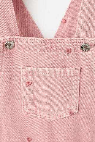 Salopette broderie à fleurs - Rose
