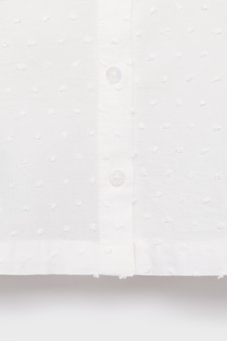 Blouse plumetis brodée - Blanc