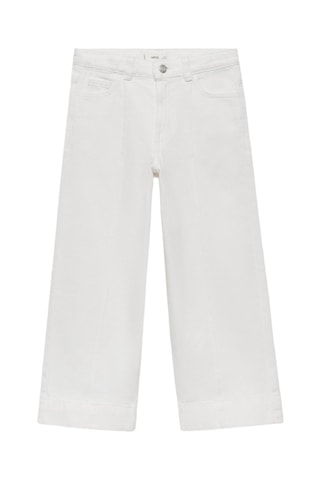Jean style jupe-culotte détail couture - Blanc