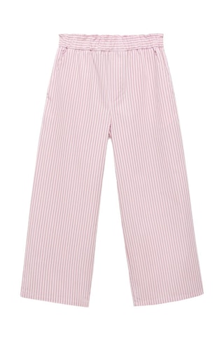 Pantalon coton à rayures - Rose