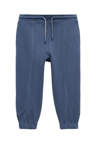 Jogging coton taille élastique - Bleu foncé