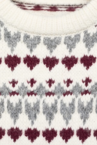 Gilet en maille coeurs - Blanc