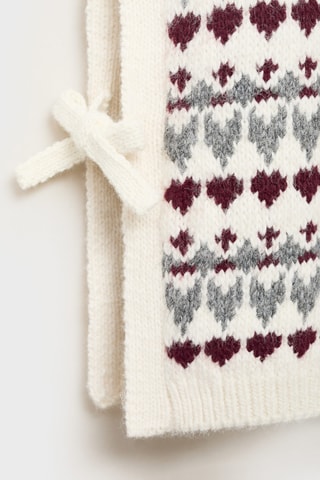 Gilet en maille coeurs - Blanc