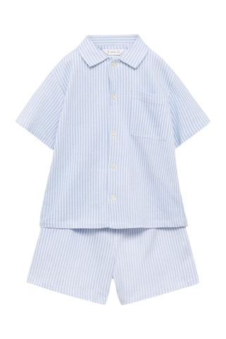 Pyjama court rayures - Bleu