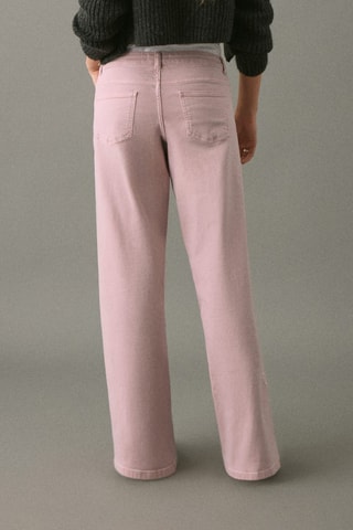Jean taille basse à clous - Rose clair