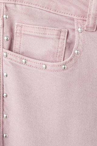 Jean taille basse à clous - Rose clair