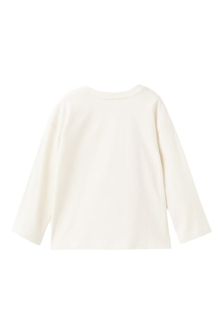 T-shirt coton avec broderie ours - Écru