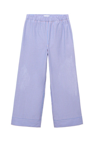 Pantalon coton à rayures - Bleu