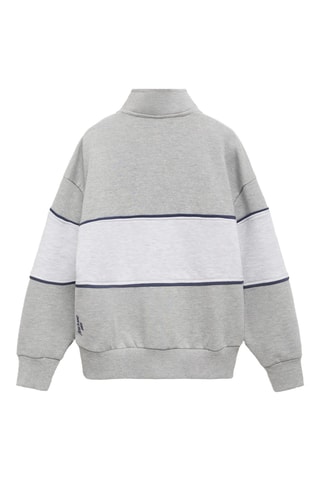Sweat-shirt col montant - Gris