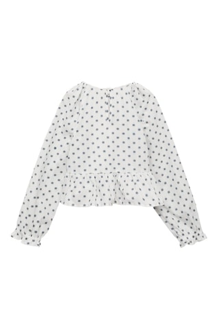 Blouse imprimée brodée - Blanc