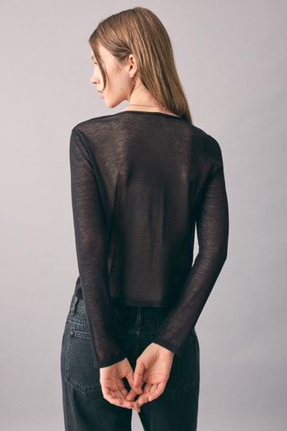 T-shirt col asymétrique - Noir