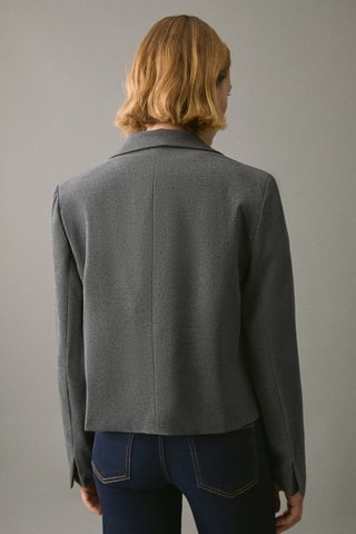 Blazer court à revers - Gris