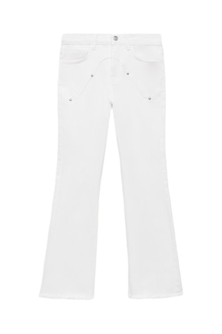 Jean flare clouté - Blanc