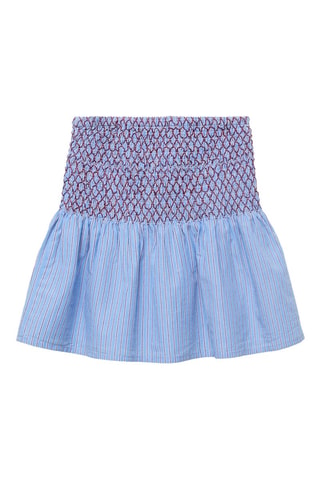 Jupe à rayures en coton - Bleu