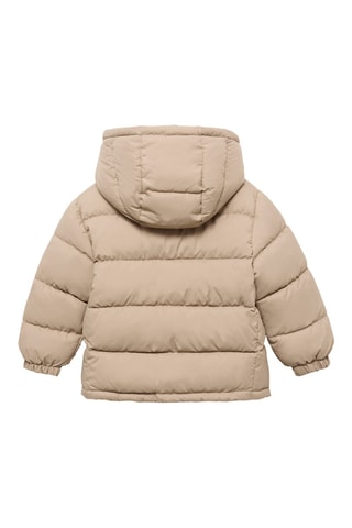 Manteau capuche doublure matelassée - Beige