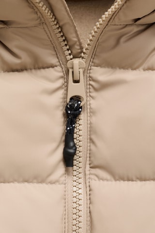 Manteau capuche doublure matelassée - Beige