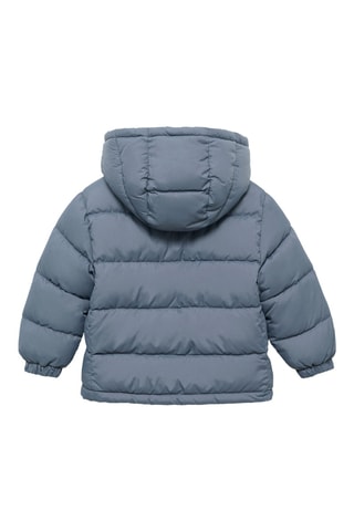 Manteau capuche doublure matelassée - Bleu
