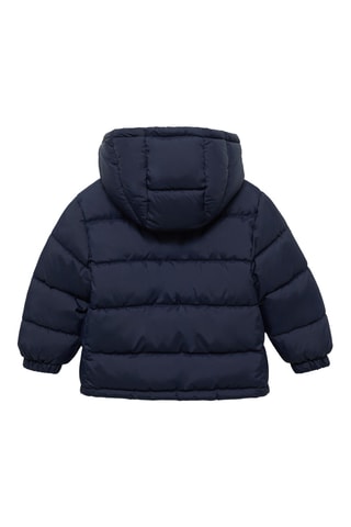 Manteau capuche doublure matelassée - Bleu marine