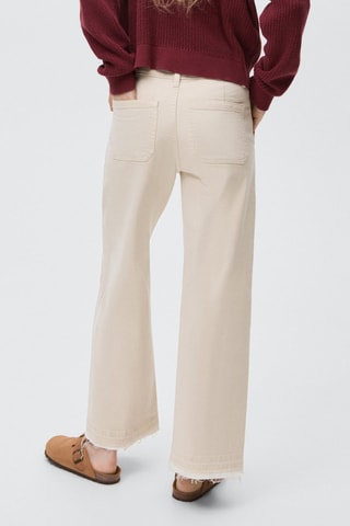 Jean style jupe-culotte poches - Beige