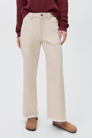 Jean style jupe-culotte poches - Beige