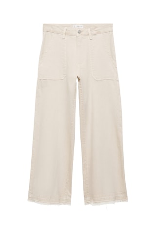 Jean style jupe-culotte poches - Beige