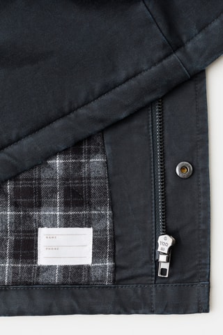 Parka effet ciré capuche - Bleu marine