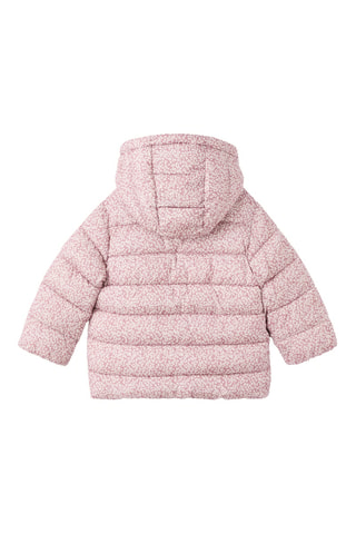 Anorak à capuche motif floral - Rose