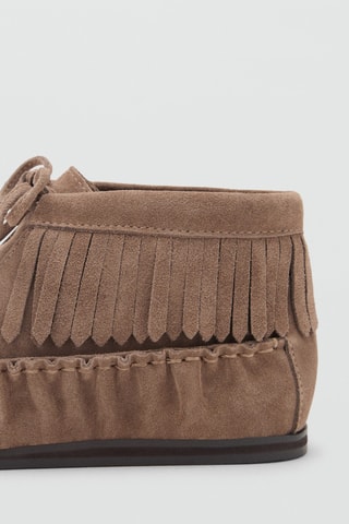 Mocassins cuir franges - Marron