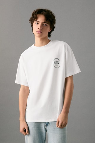 T-shirt en coton imprimé - Blanc