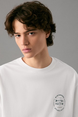 T-shirt en coton imprimé - Blanc