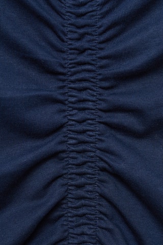 T-shirt froncé coton - Bleu marine